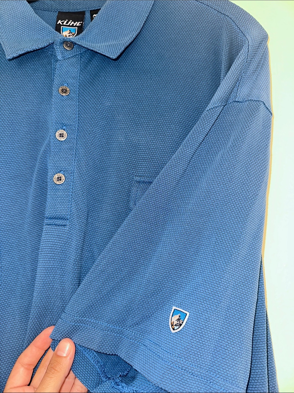 Kling Men's Polo Shirt In Teal Blue With Chest Pockets Euc — image 2 of 4